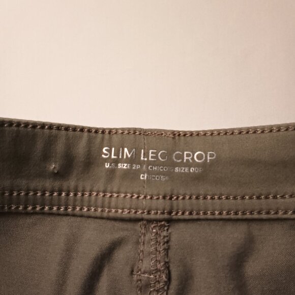 Chico's Jeans Size 2P Slim Leg Crop Low Rise Sage Green Color - Picture 5 of 9